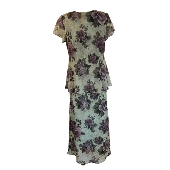 Vintage Jessica Howard Rose Floral Midi Dress 90s Grunge Goth Garden M - Picture 6 of 9